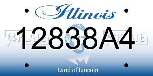 12838A4 Illinois License Plate