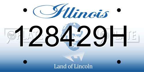 128429H Illinois License Plate