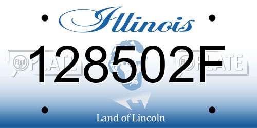 128502F Illinois License Plate