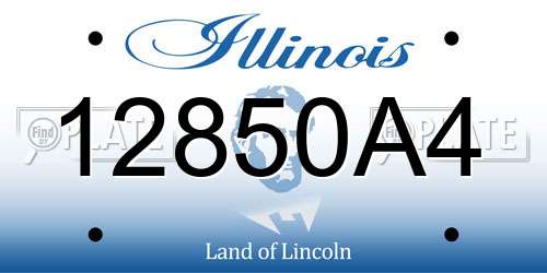 12850A4 Illinois License Plate