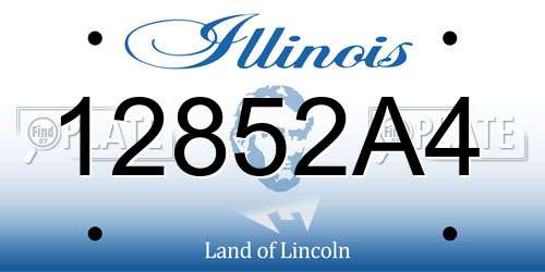 12852A4 Illinois License Plate