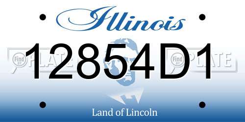 12854D1 Illinois License Plate