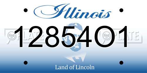 12854O1 Illinois License Plate