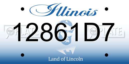 12861D7 Illinois License Plate