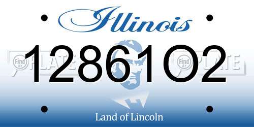 12861O2 Illinois License Plate