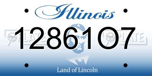 12861O7 Illinois License Plate