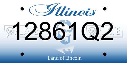 12861Q2 Illinois License Plate