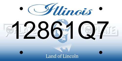 12861Q7 Illinois License Plate