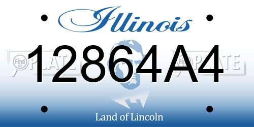12864A4 Illinois License Plate