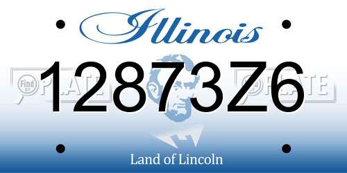 12873Z6 Illinois License Plate