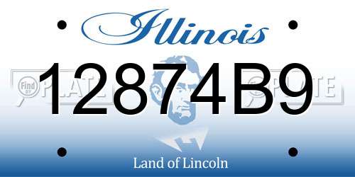 12874B9 Illinois License Plate