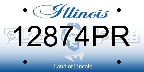 12874PR Illinois License Plate