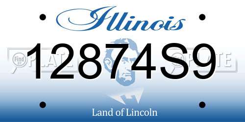 12874S9 Illinois License Plate