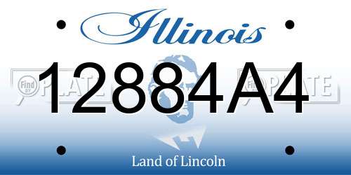 12884A4 Illinois License Plate