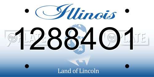 12884O1 Illinois License Plate