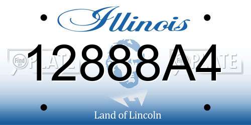 12888A4 Illinois License Plate