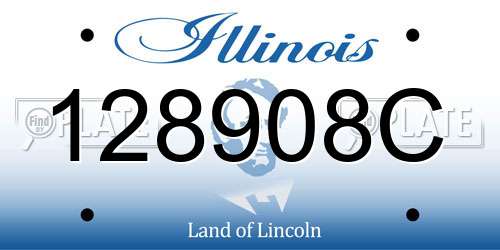 128908C Illinois License Plate