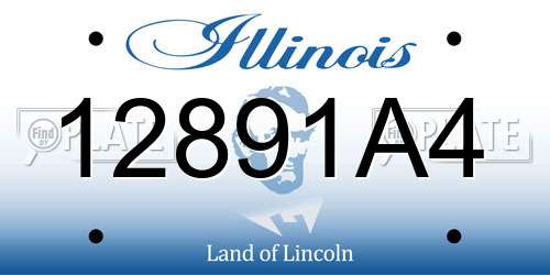 12891A4 Illinois License Plate
