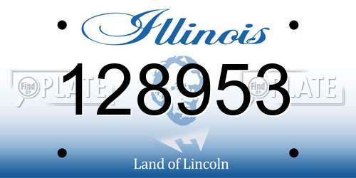 128953 Illinois License Plate