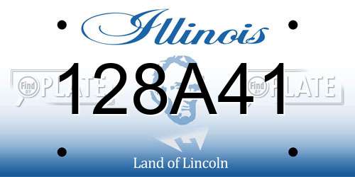 128A41 Illinois License Plate