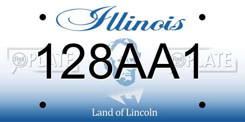 128AA1 Illinois License Plate
