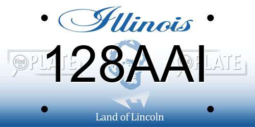 128AAI Illinois License Plate