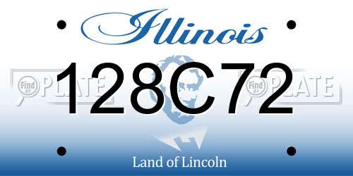 128C72 Illinois License Plate