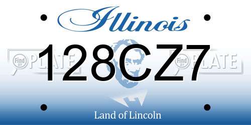 128CZ7 Illinois License Plate