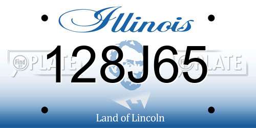 128J65 Illinois License Plate