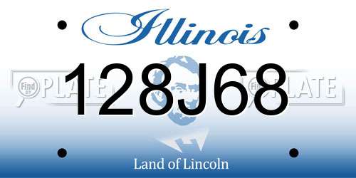 128J68 Illinois License Plate