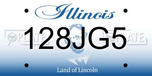 128JG5 Illinois License Plate