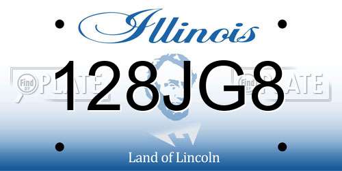 128JG8 Illinois License Plate