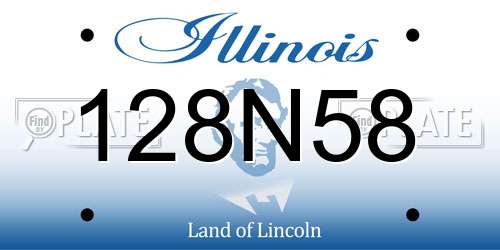 128N58 Illinois License Plate