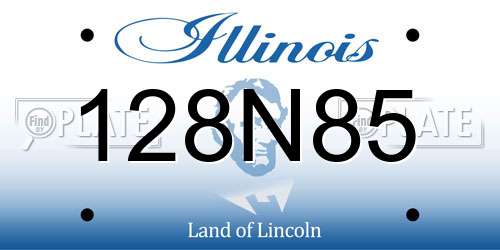 128N85 Illinois License Plate