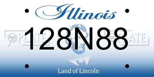 128N88 Illinois License Plate