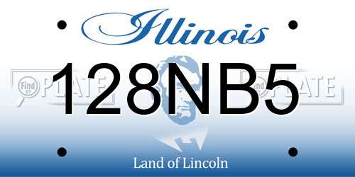 128NB5 Illinois License Plate