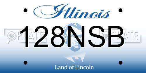 128NSB Illinois License Plate