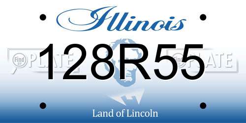 128R55 Illinois License Plate