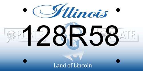 128R58 Illinois License Plate