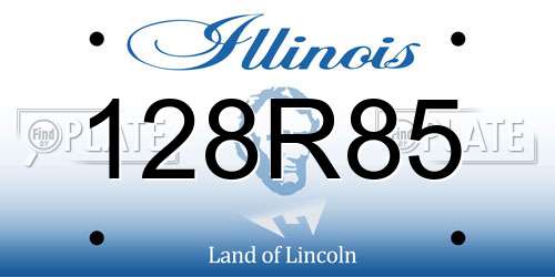 128R85 Illinois License Plate
