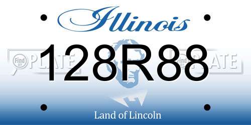 128R88 Illinois License Plate