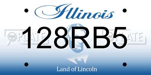 128RB5 Illinois License Plate