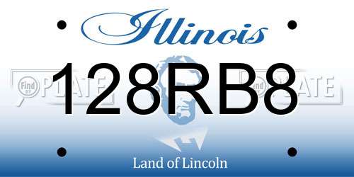 128RB8 Illinois License Plate