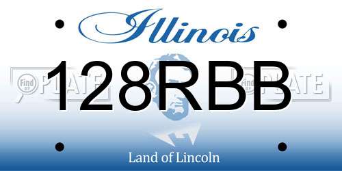 128RBB Illinois License Plate