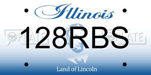 128RBS Illinois License Plate