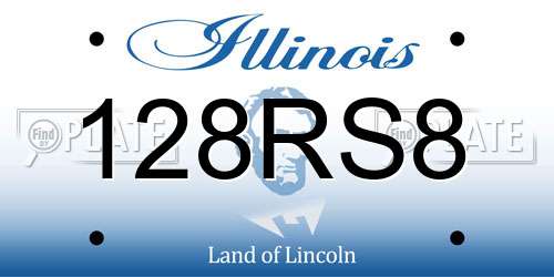 128RS8 Illinois License Plate
