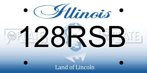 128RSB Illinois License Plate