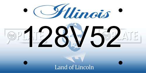 128V52 Illinois License Plate