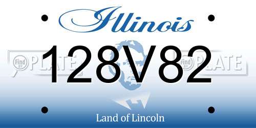 128V82 Illinois License Plate