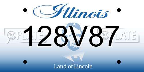 128V87 Illinois License Plate